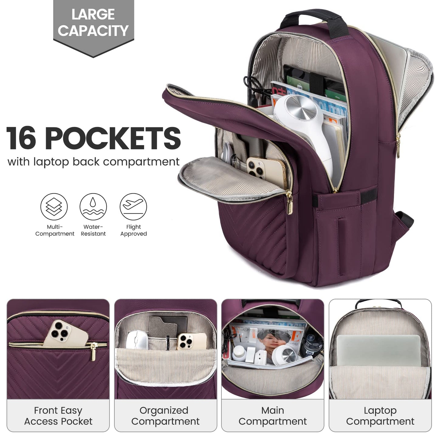 Chic Leather Laptop Backpack for Women - LoveVook
