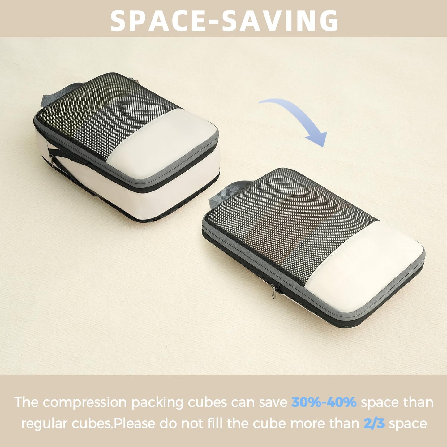 BAGAIL Expandable Travel Compression Cubes Set