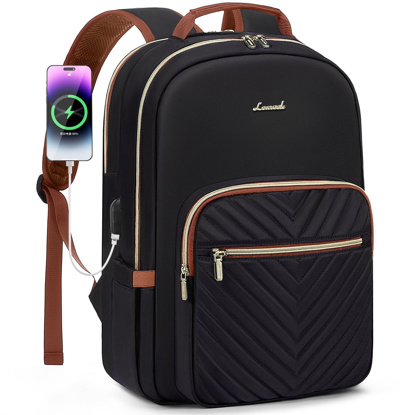 Chic Leather Laptop Backpack for Women - LoveVook