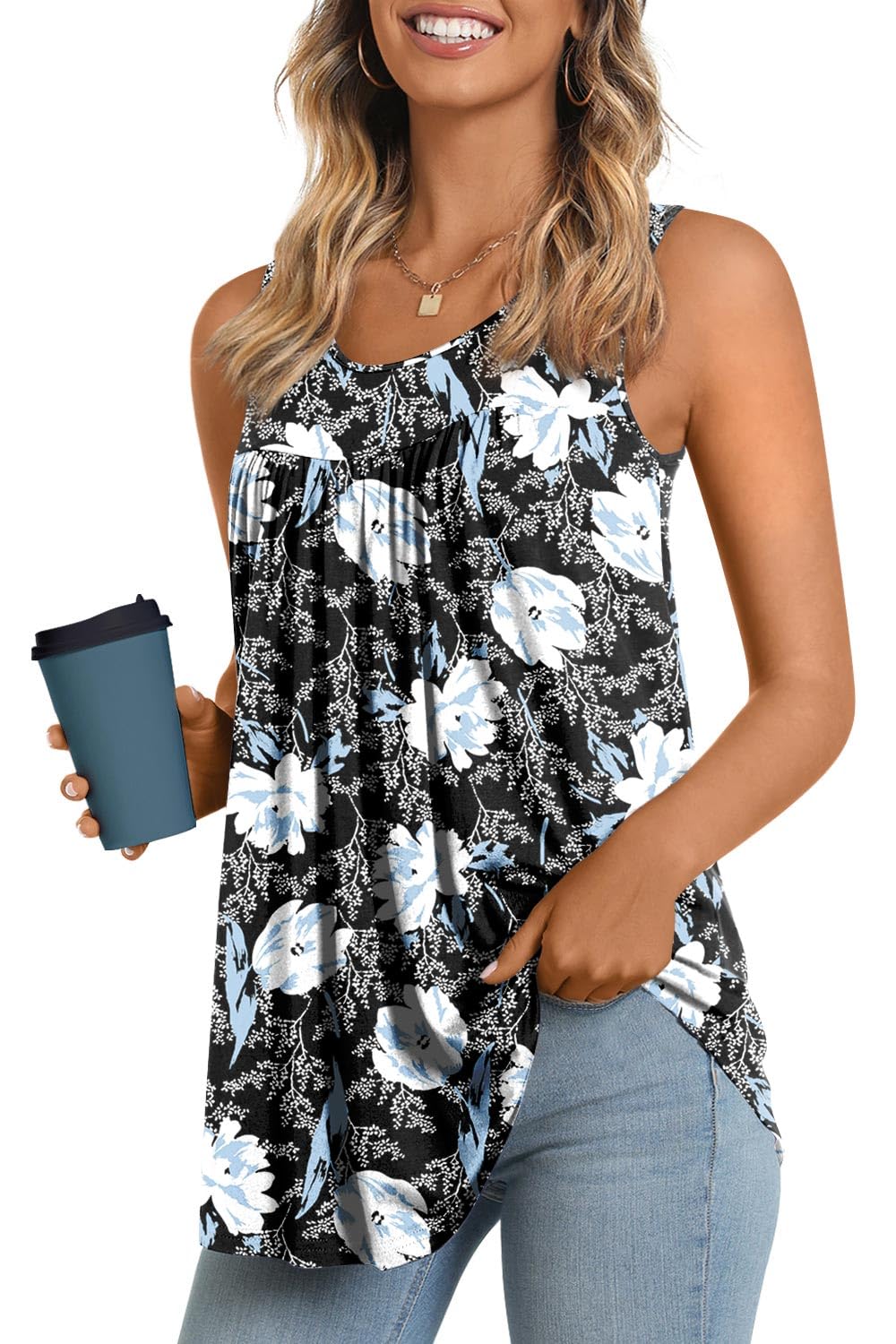 Longyuan Summer Sleeveless Tunics for Women