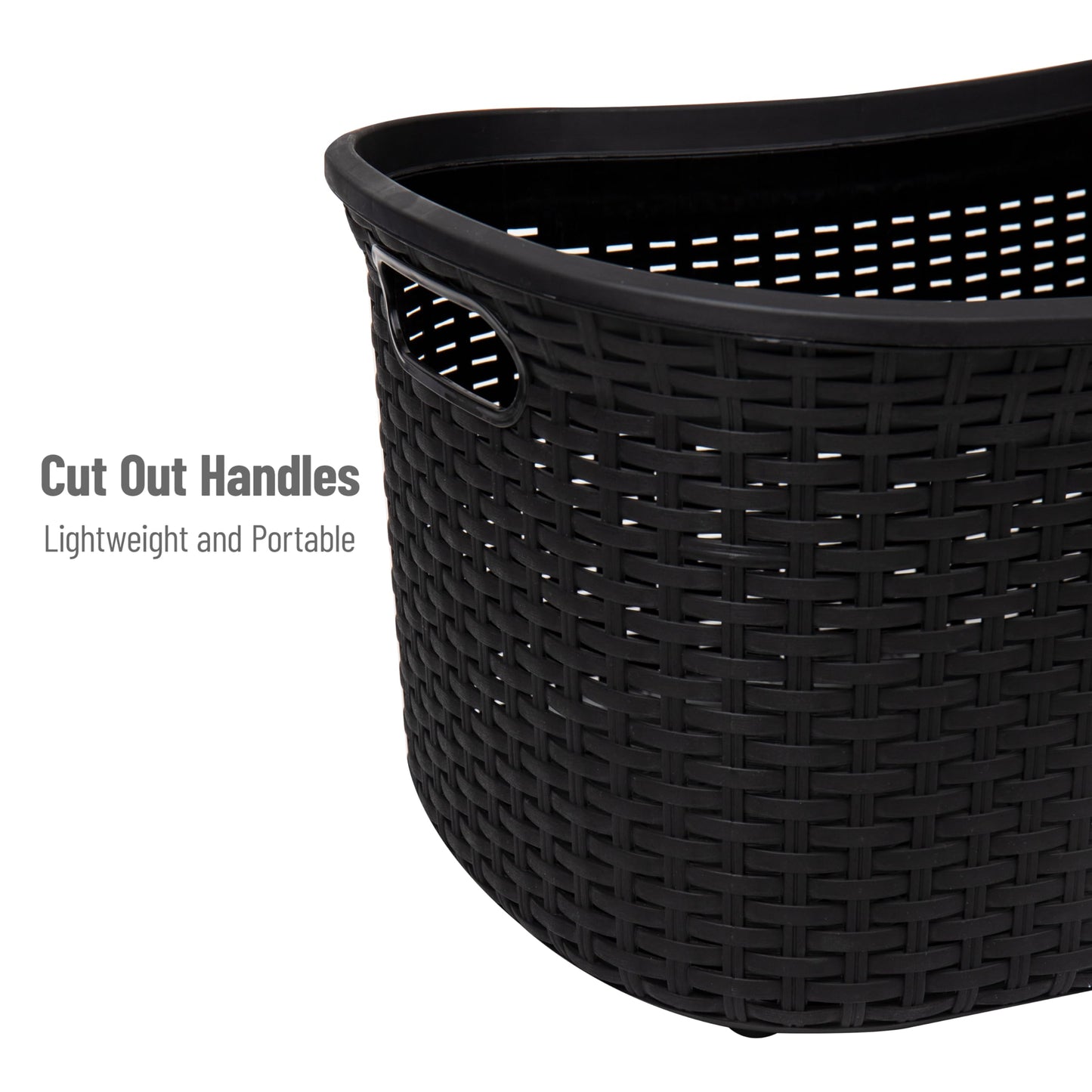Ivory Wicker Mind Reader 40L Laundry Basket