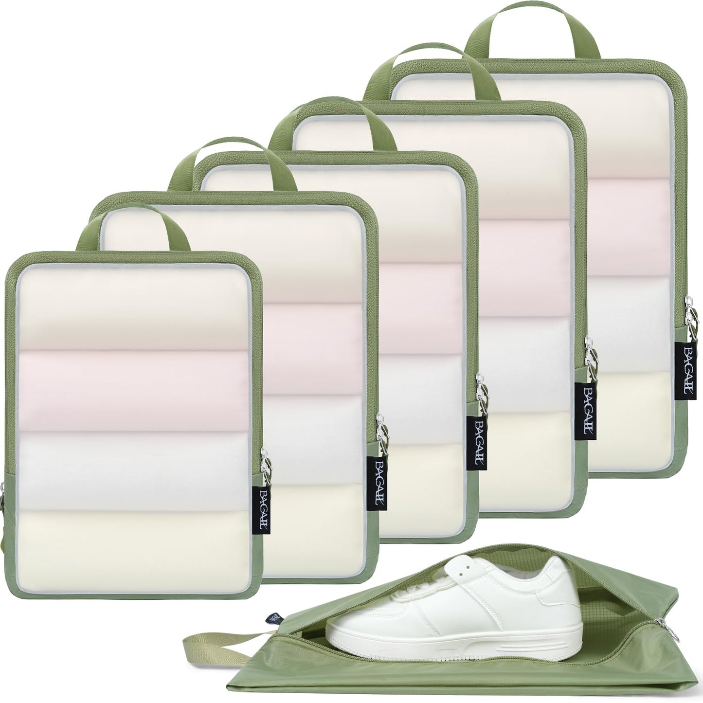 BAGAIL Travel Compression Cubes Set for Packing Ease