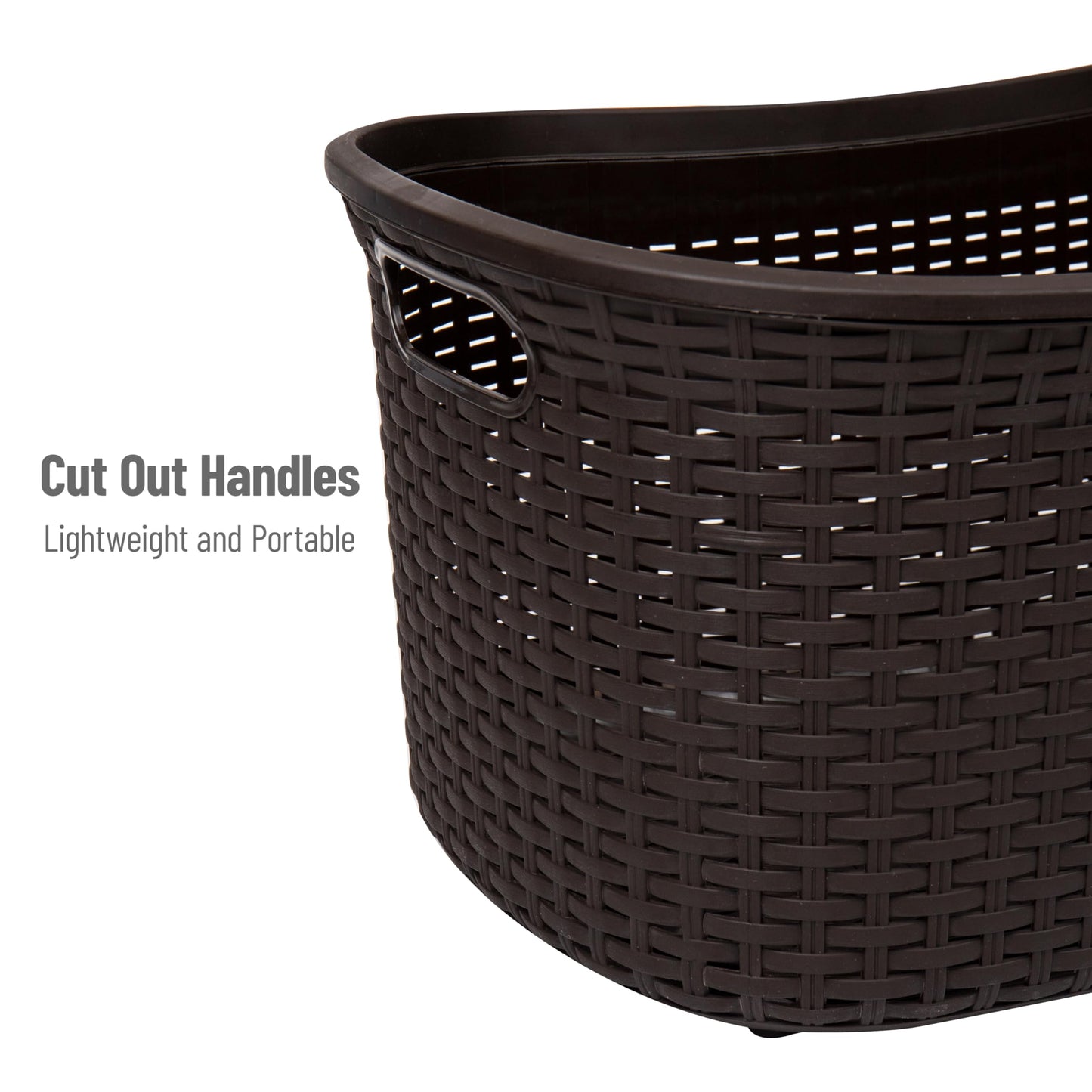 Ivory Wicker Mind Reader 40L Laundry Basket