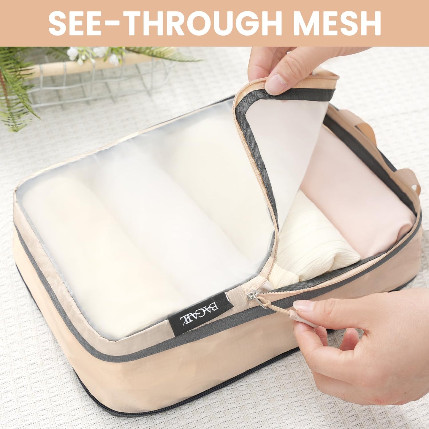 BAGAIL Travel Compression Cubes Set for Packing Ease