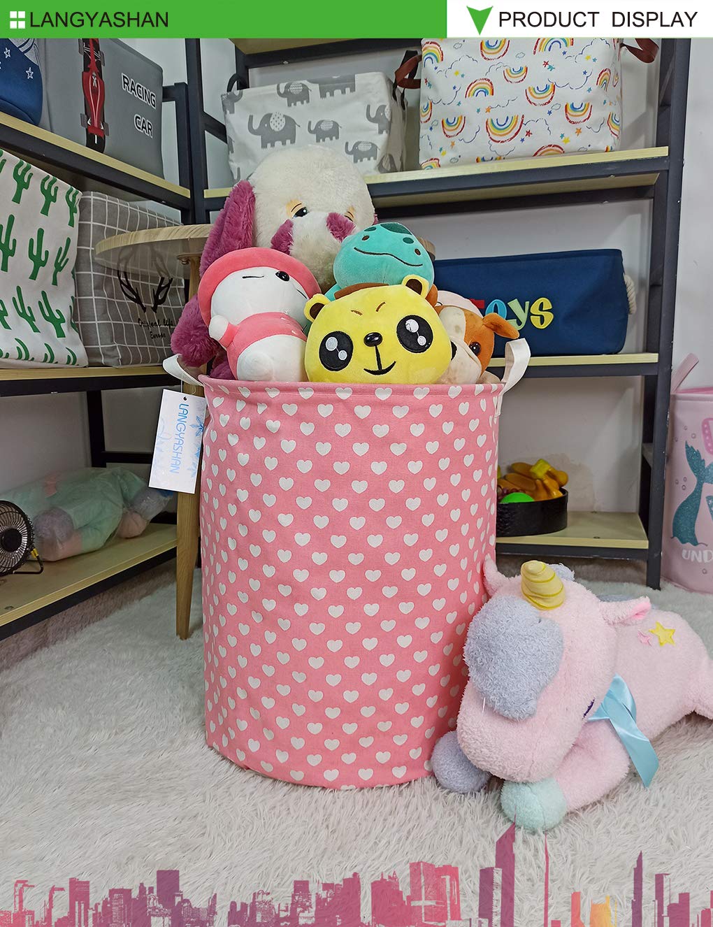 Collapsible Canvas Hamper by LANGYASHAN