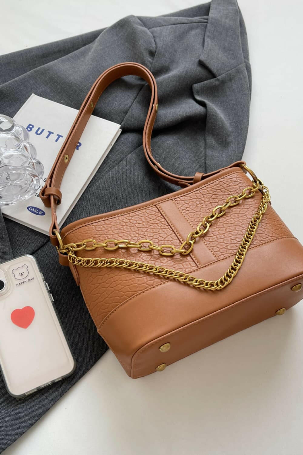 PU Leather Shoulder Bag.
