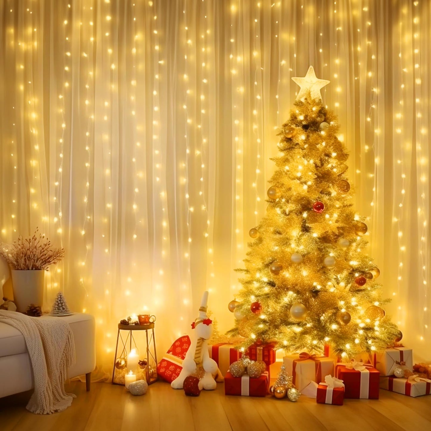 Minetom 300 LED Dimmable Fairy Curtain Lights