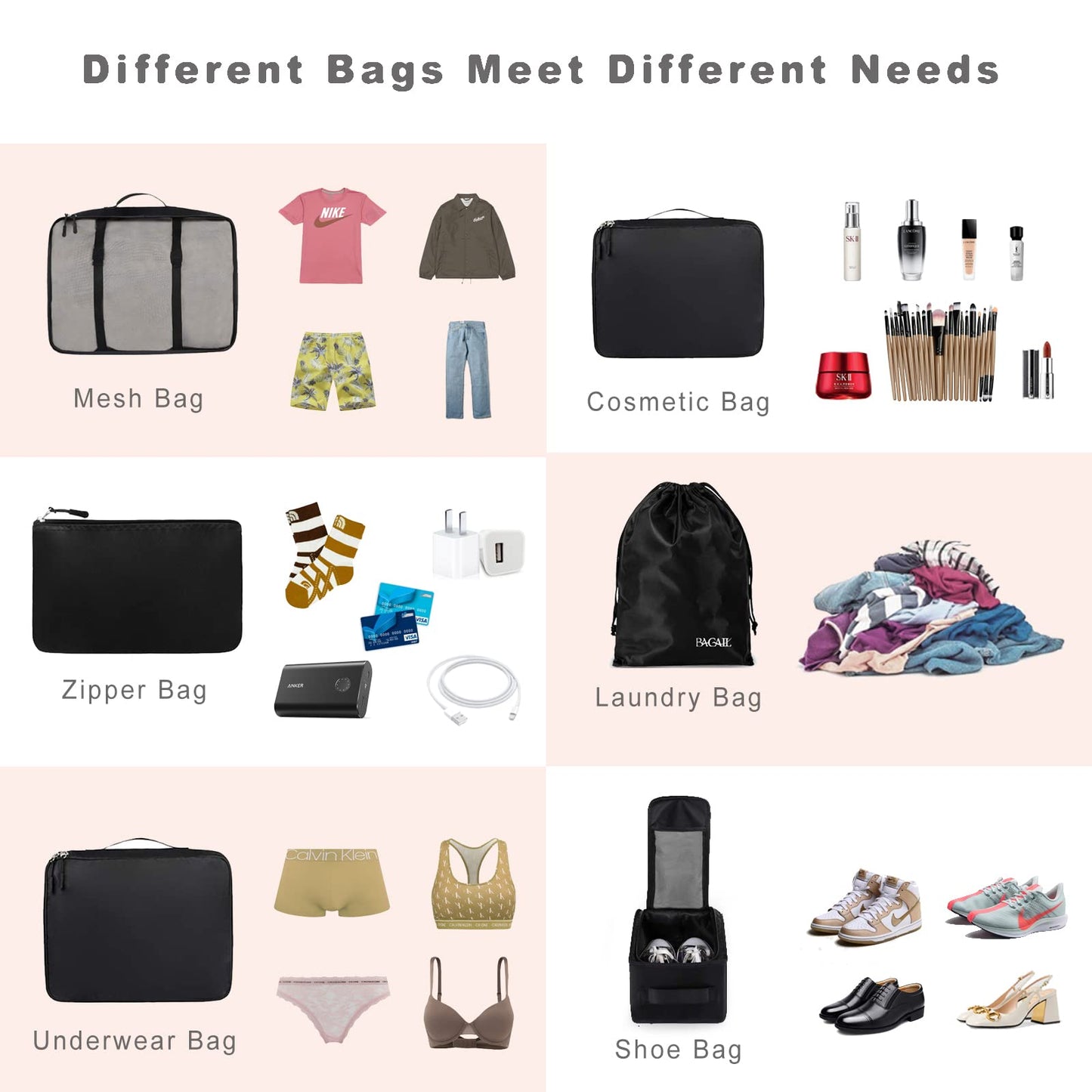 TravelMate 8-Piece Packing Cubes