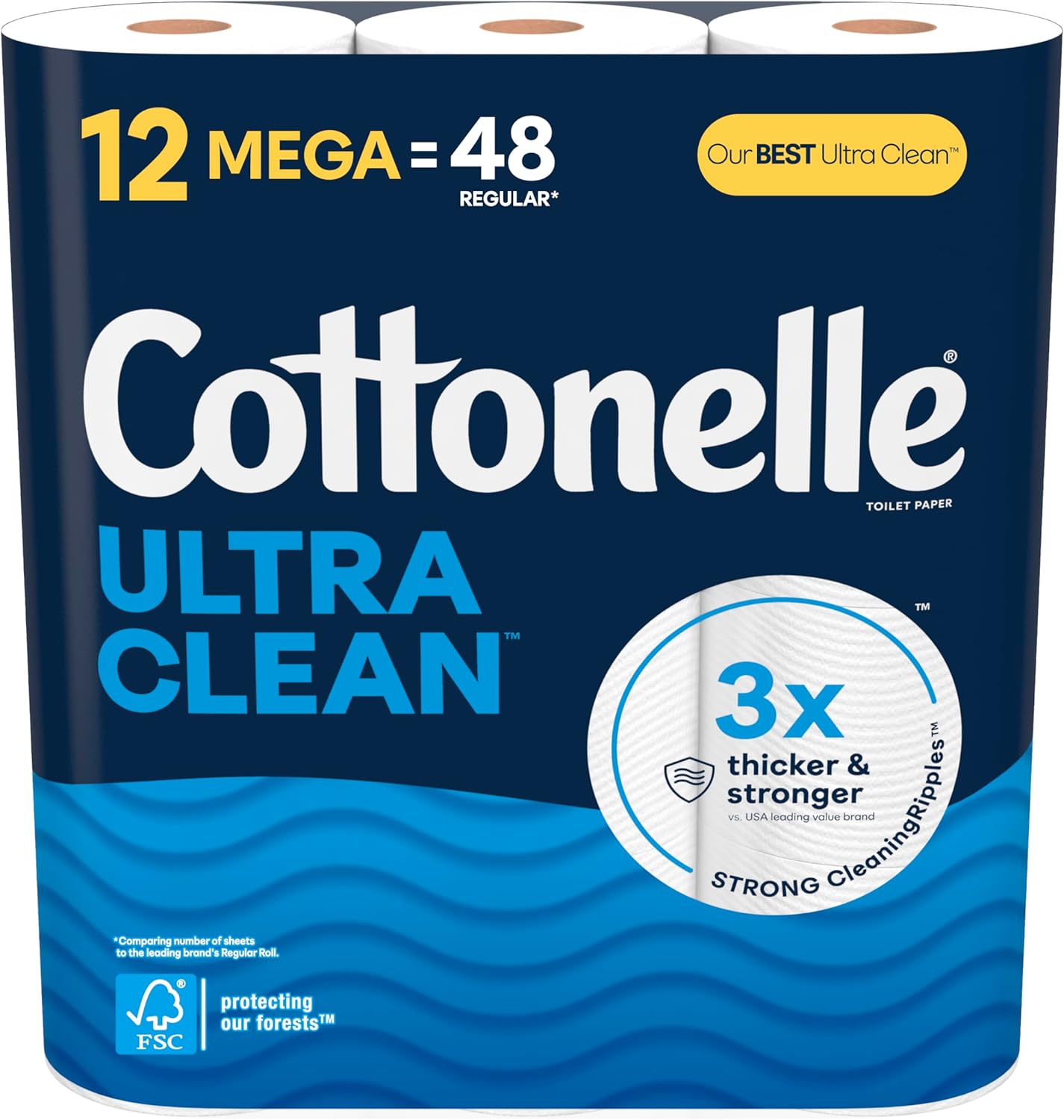 Cottonelle Ultra Clean Toilet Paper: 18 Mega Rolls (72 Regular Rolls), 284 Sheets Each