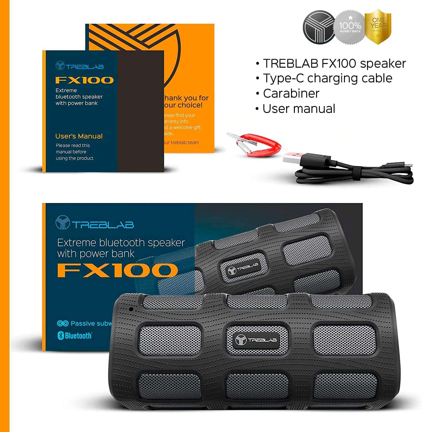 FX100 Bluetooth Speaker - Durable, Waterproof, Portable