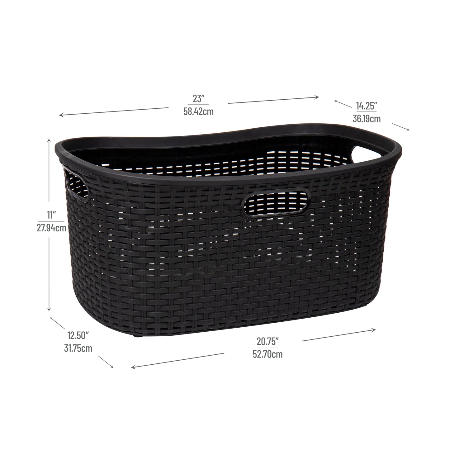 Ivory Wicker Mind Reader 40L Laundry Basket