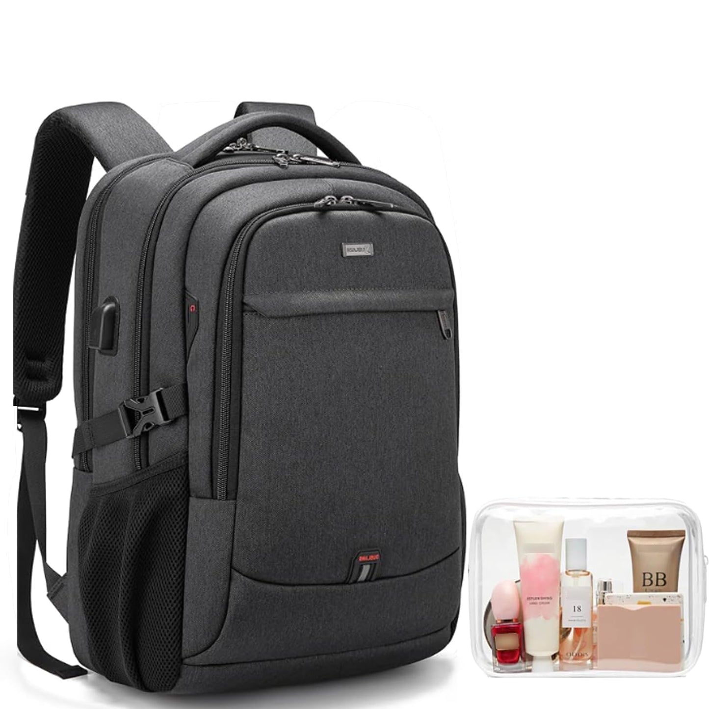 DUSLANG Travel Laptop Backpack with USB Port - Black