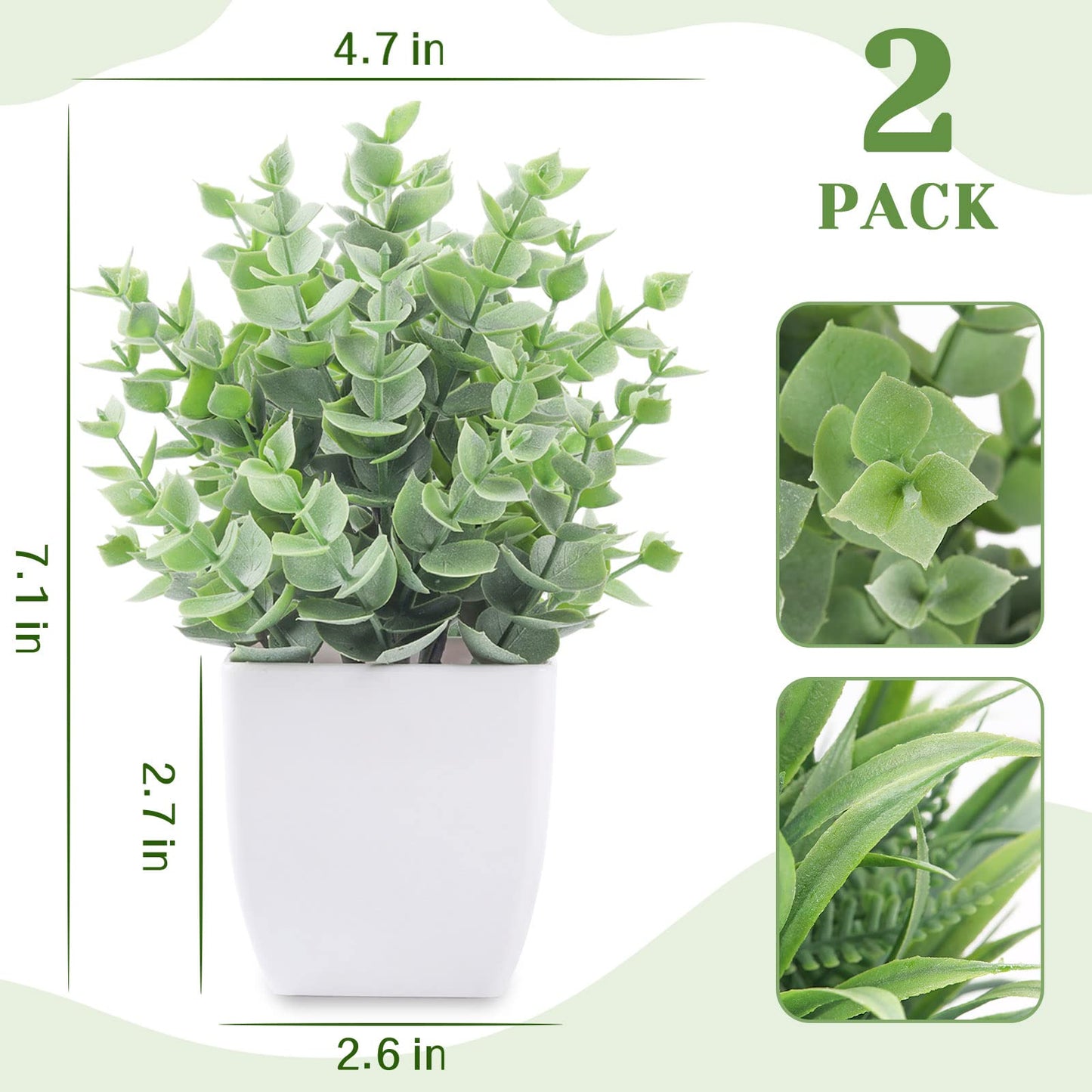 Rose Mini Potted Faux Plants - 2 Pack Decor