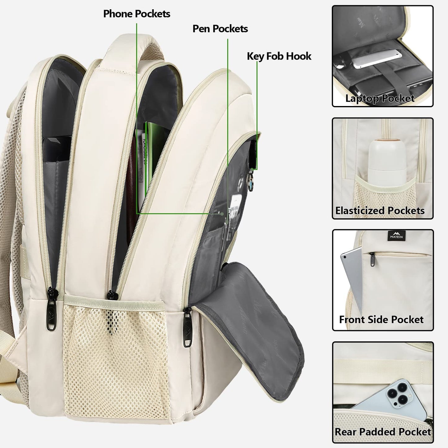 MATEIN SleekGuard Laptop Backpack with USB Port