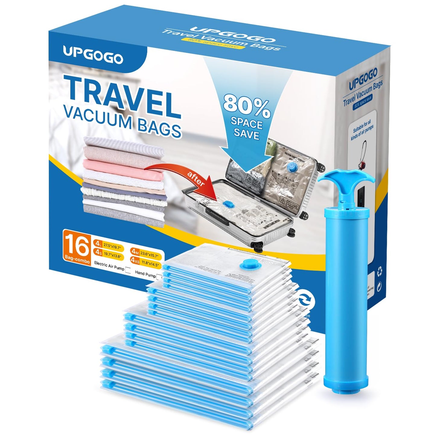 Vacuum Space Saver Bags - 6 Pack Travel Combo