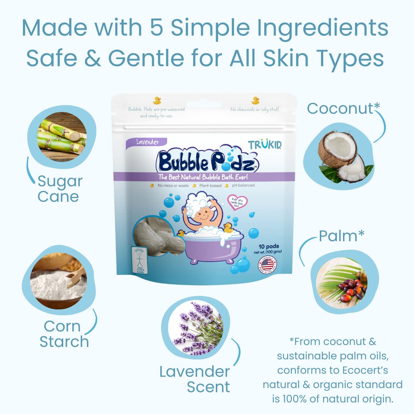 TruKid Bubble Podz: Gentle Lavender Bath Bombs