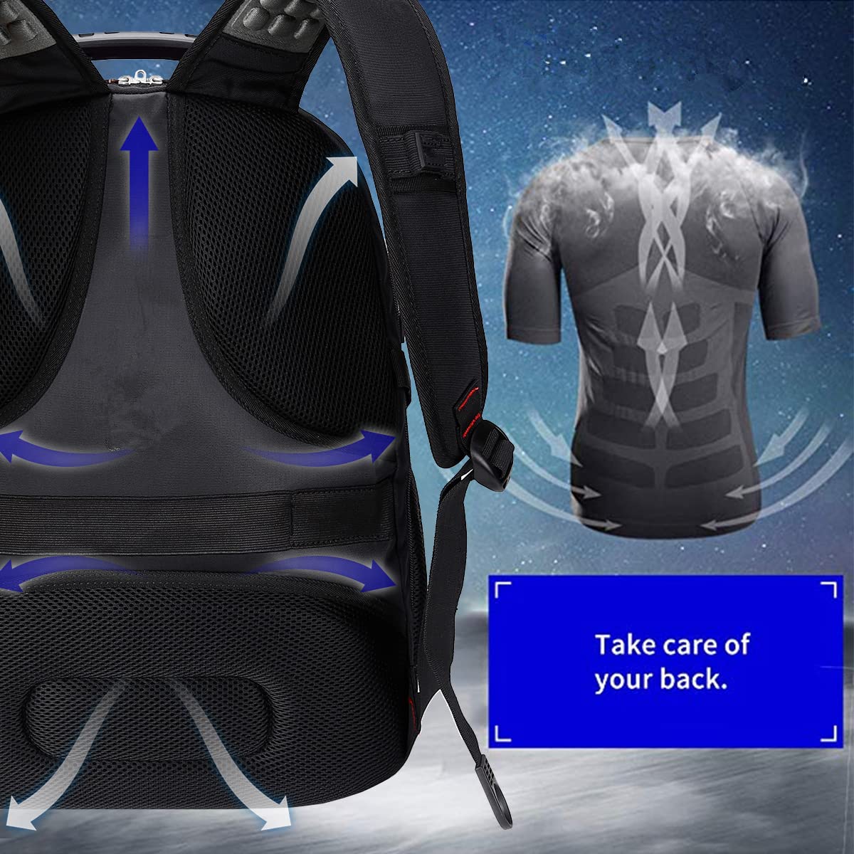 SHRRADOO 50L USB Travel Laptop Backpack - Airline Approved