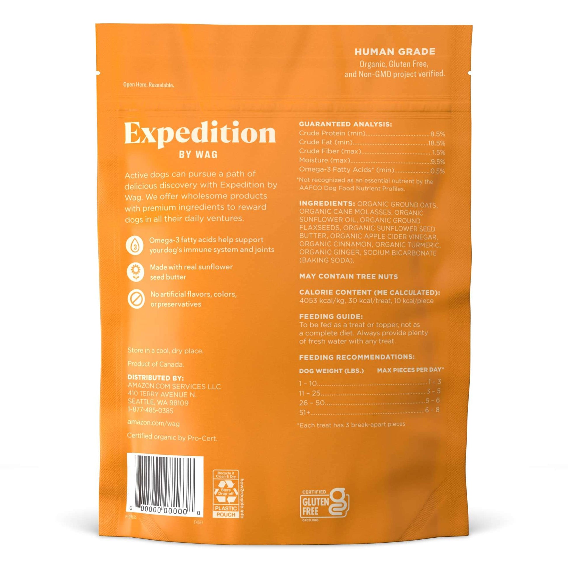 Wag Expedition Pumpkin Chia Dog Treats, Organic Biscuits