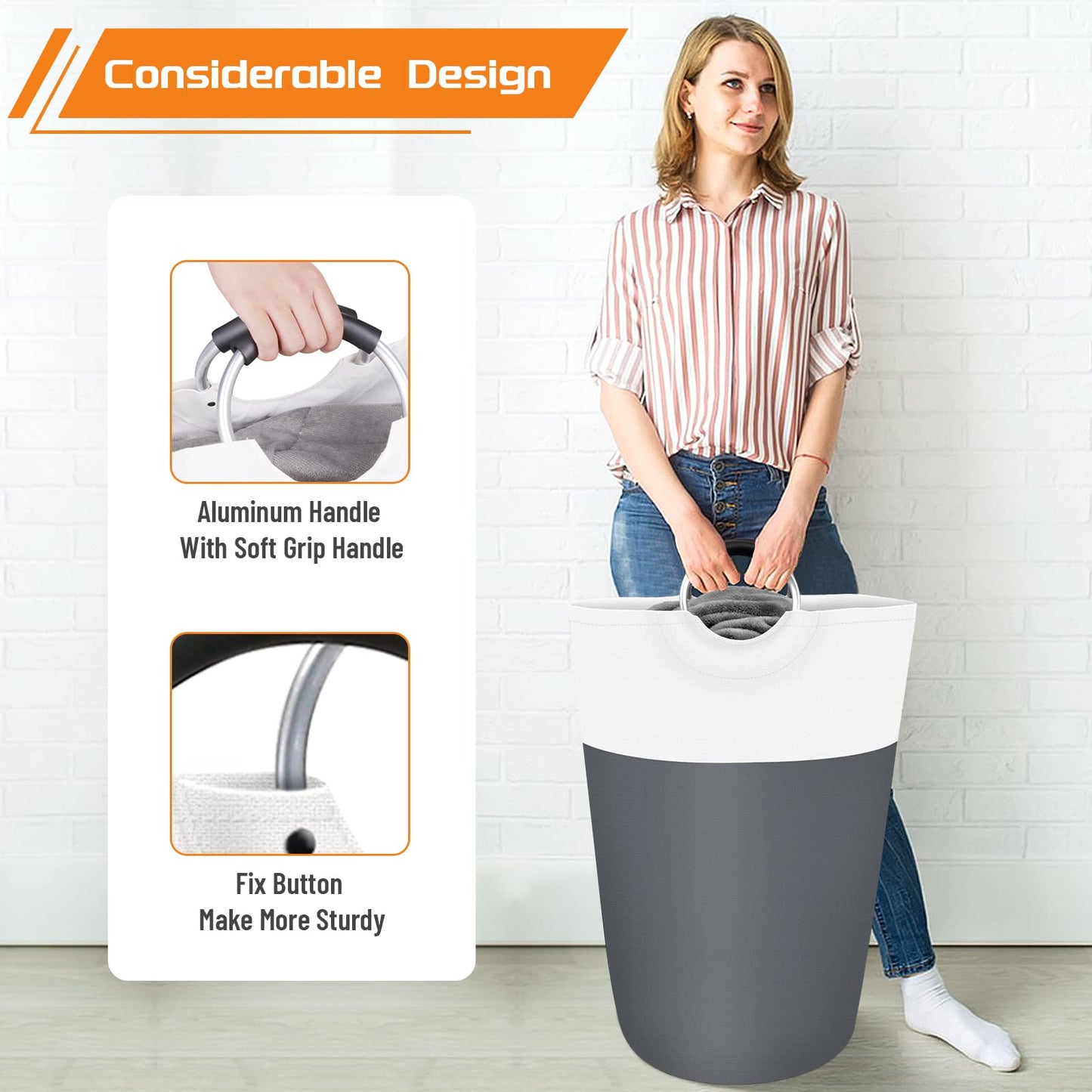 BlissTotes 90L Collapsible Laundry Hamper - Black
