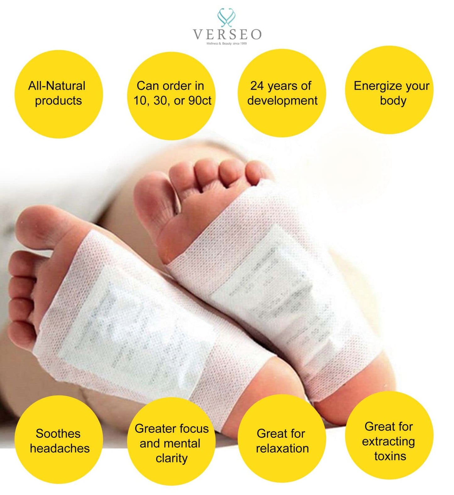 Verseo Energizing Tourmaline Foot Pads (30 Pack)