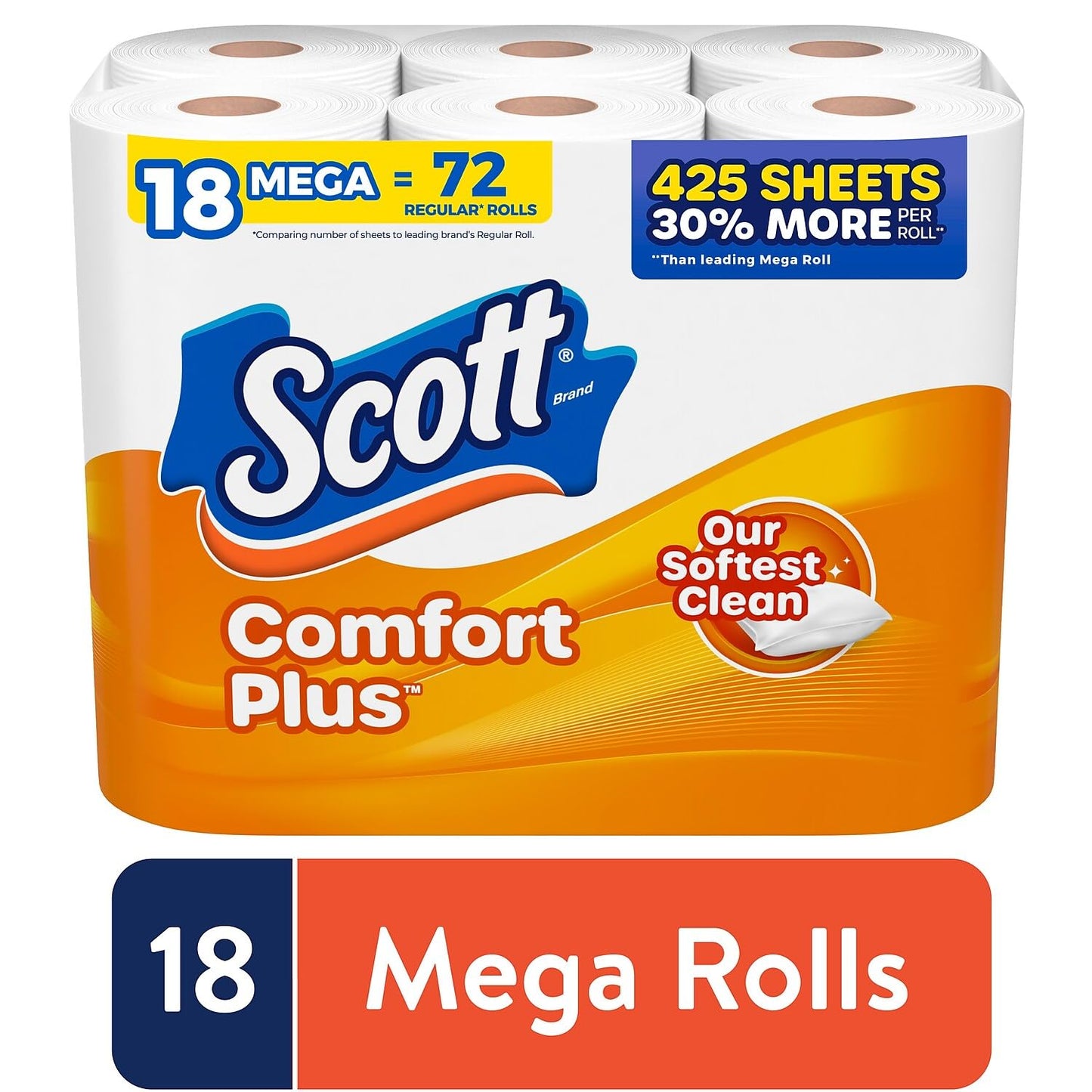 Scott Comfort+ 12 Double Rolls, 231 Sheets, Septic-Safe