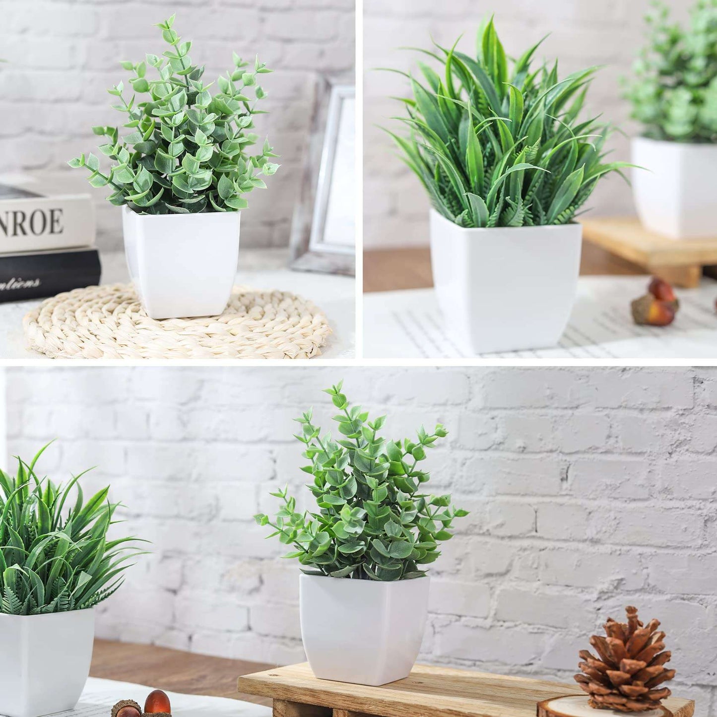 Rose Mini Potted Faux Plants - 2 Pack Decor