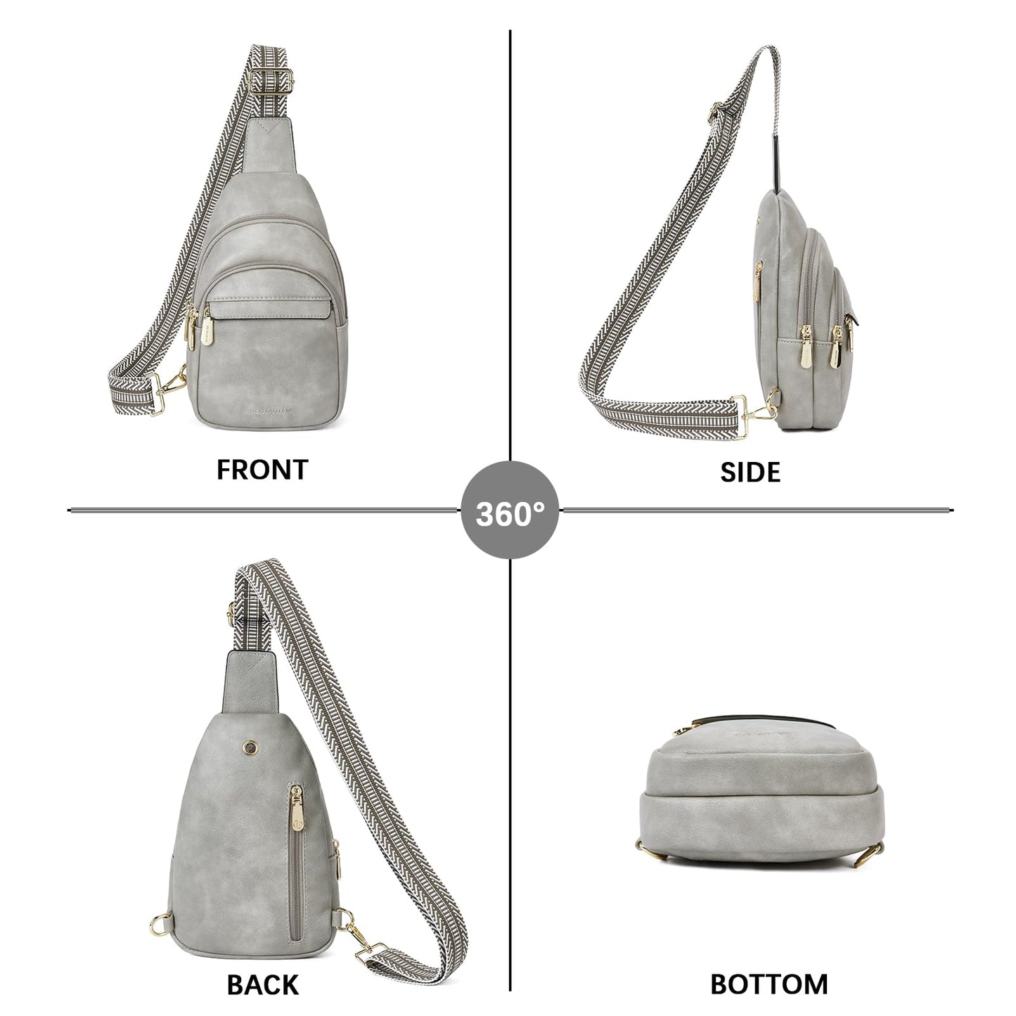 BOSTANTEN Chic Leather Crossbody Sling Bag