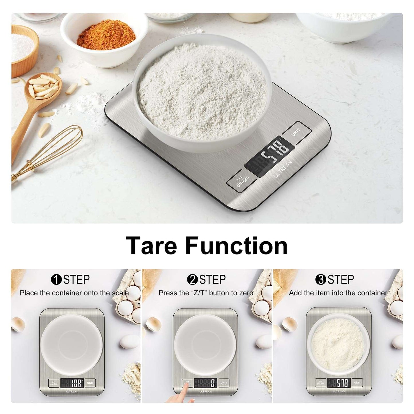 Ultrean Kitchen Scale - 11lb Capacity