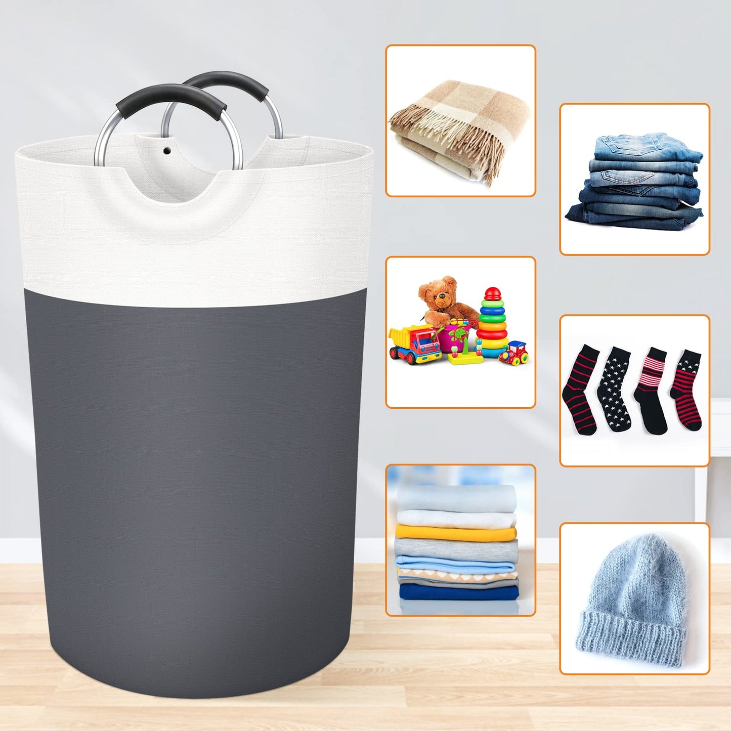 BlissTotes 90L Collapsible Laundry Hamper - Black