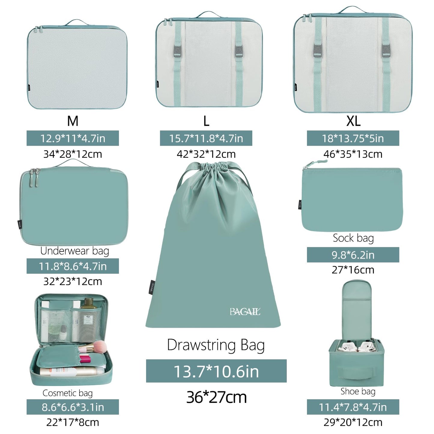 TravelMate 8-Piece Packing Cubes