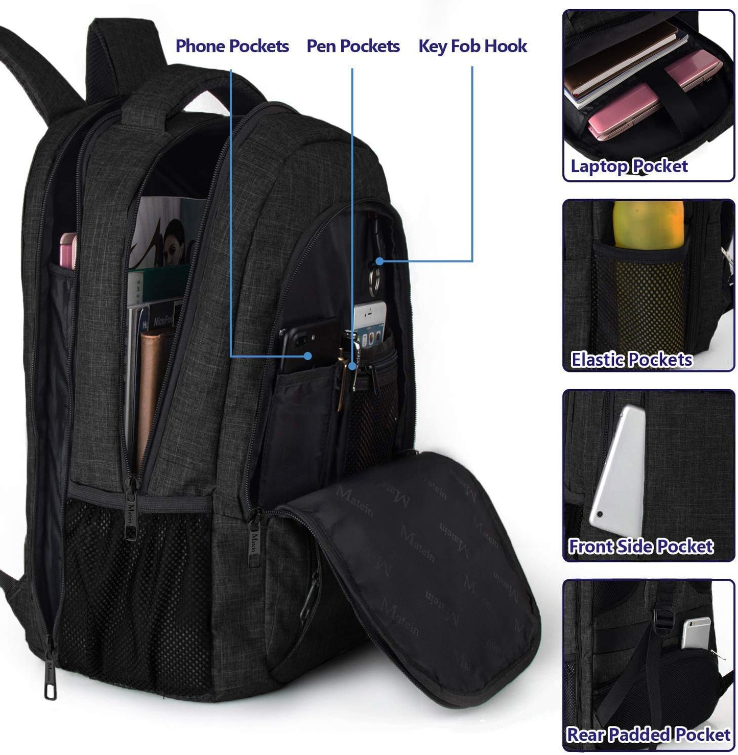 MATEIN SleekGuard Laptop Backpack with USB Port