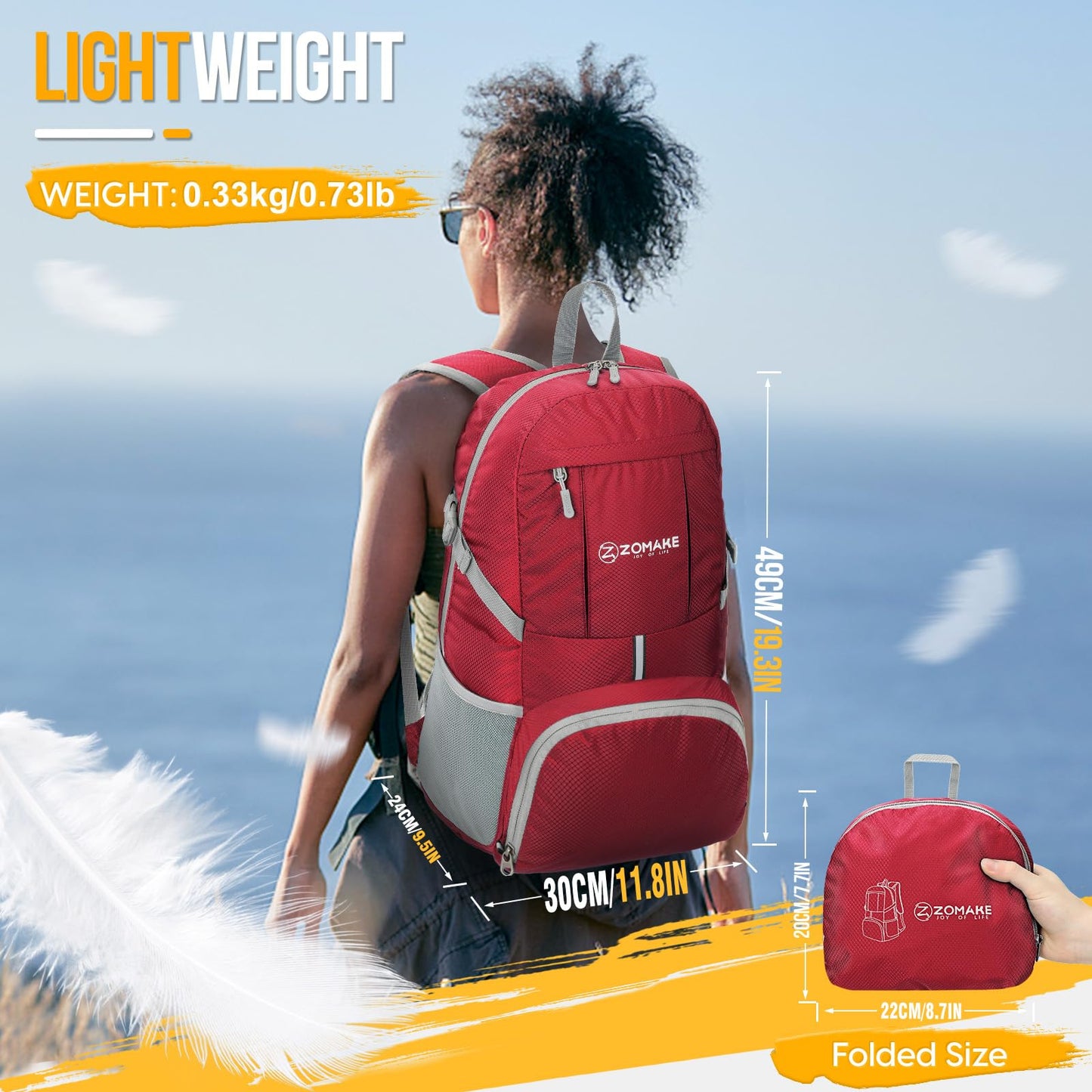 ZOMAKE 35L Compact Waterproof Hiking Backpack