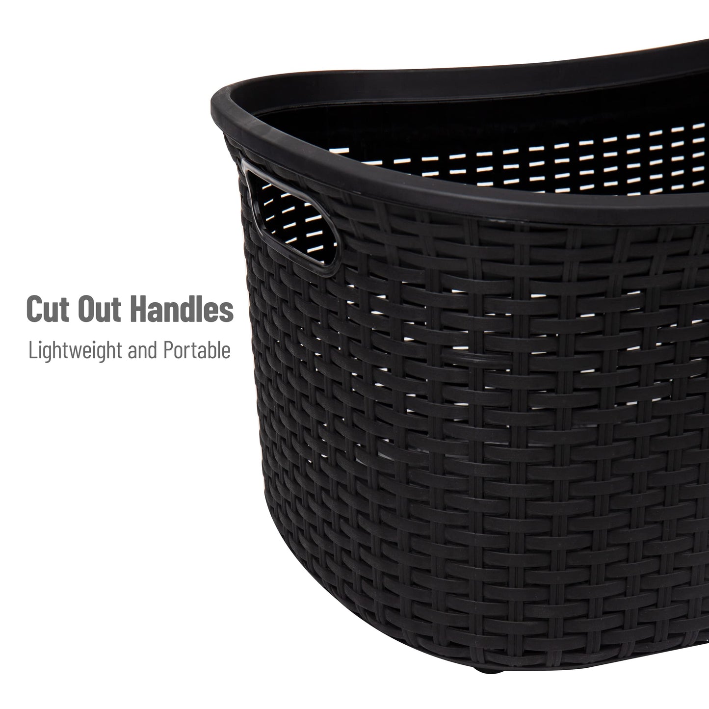 Ivory Wicker Mind Reader 40L Laundry Basket