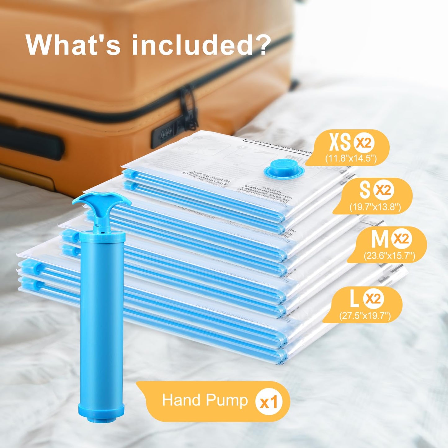 Vacuum Space Saver Bags - 6 Pack Travel Combo