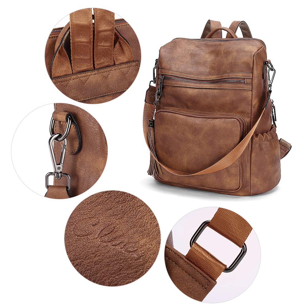 CLUCI Luxe Convertible Leather Backpack Purse