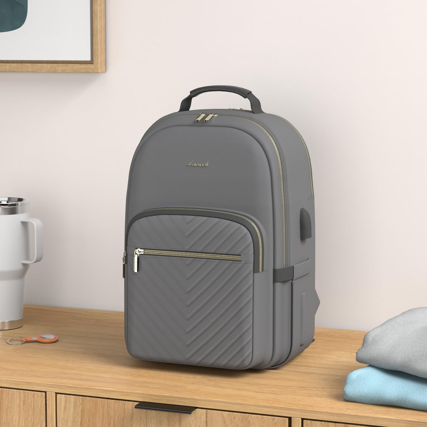 Chic Leather Laptop Backpack for Women - LoveVook
