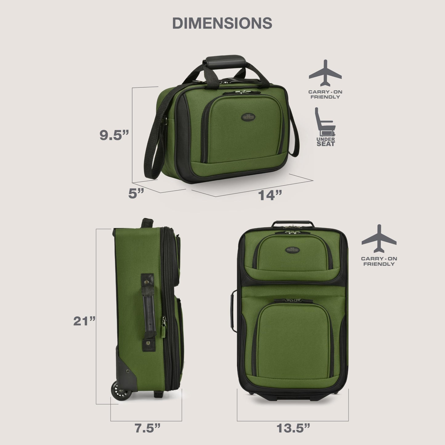 U.S. Traveler Rio Expandable Orange Carry-on
