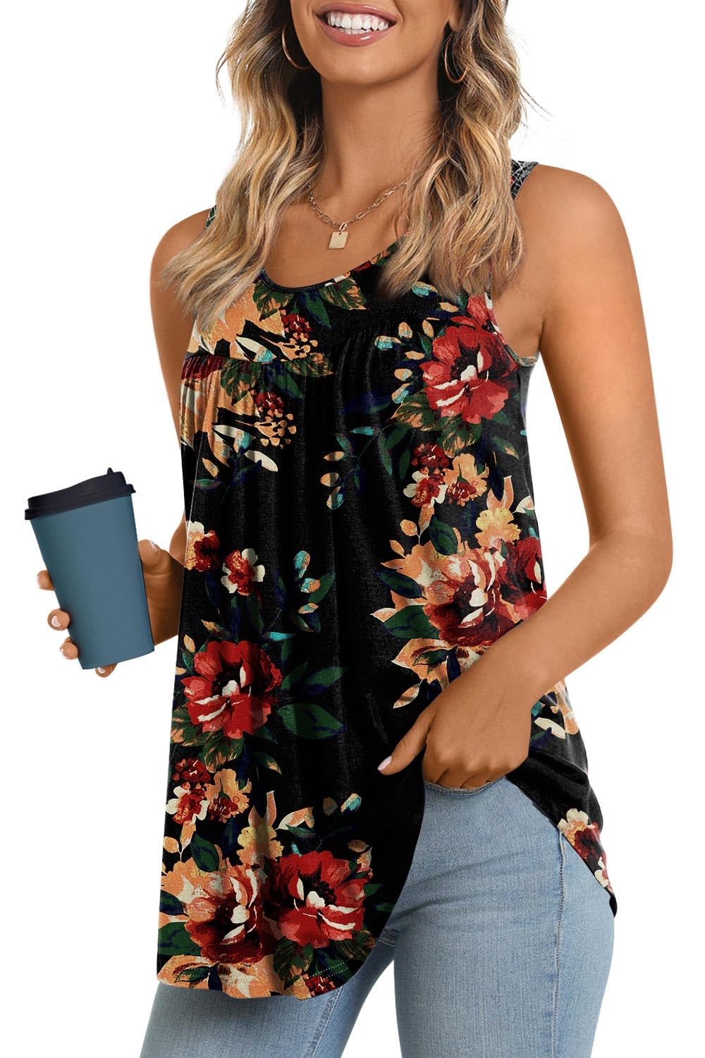 Longyuan Summer Sleeveless Tunics for Women