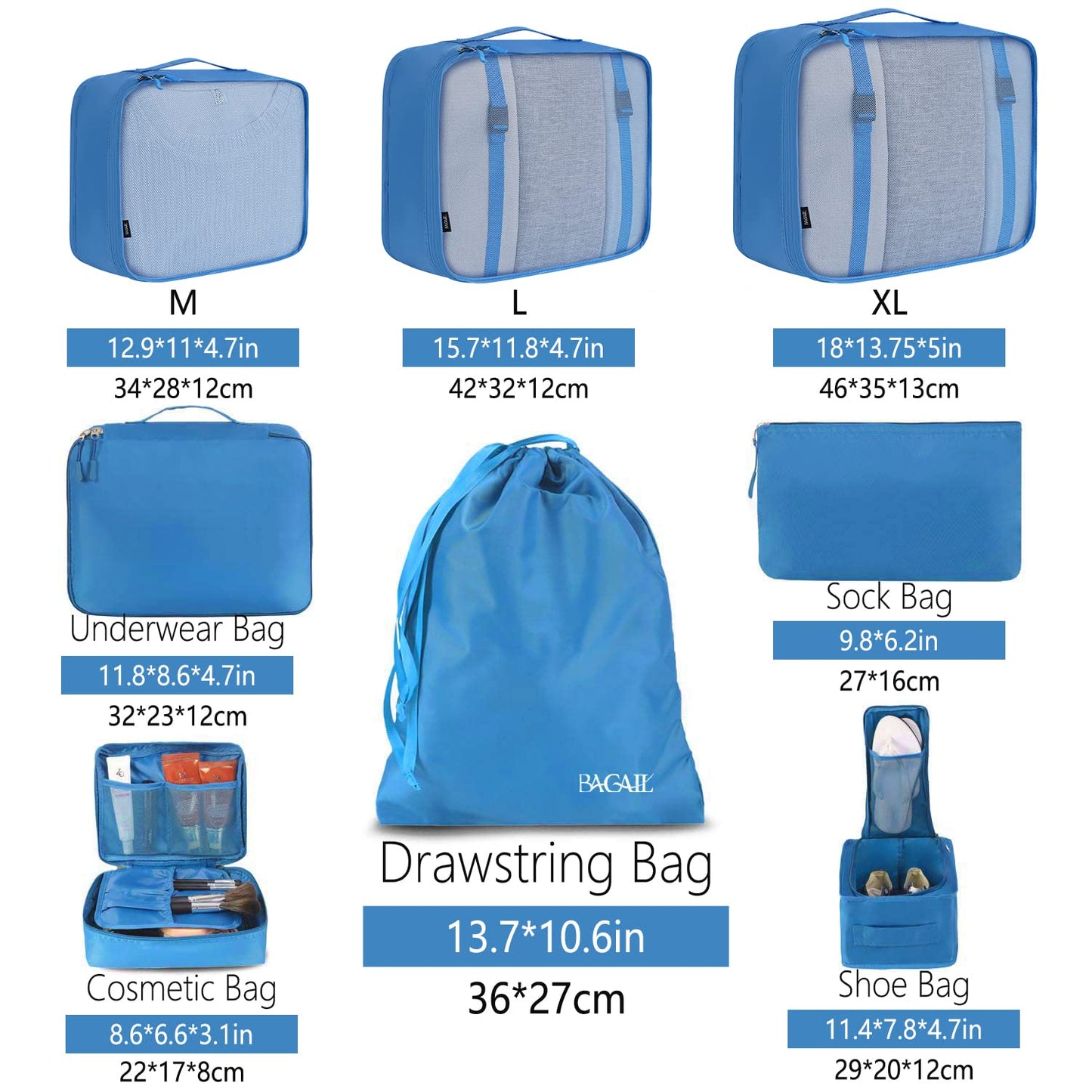 TravelMate 8-Piece Packing Cubes