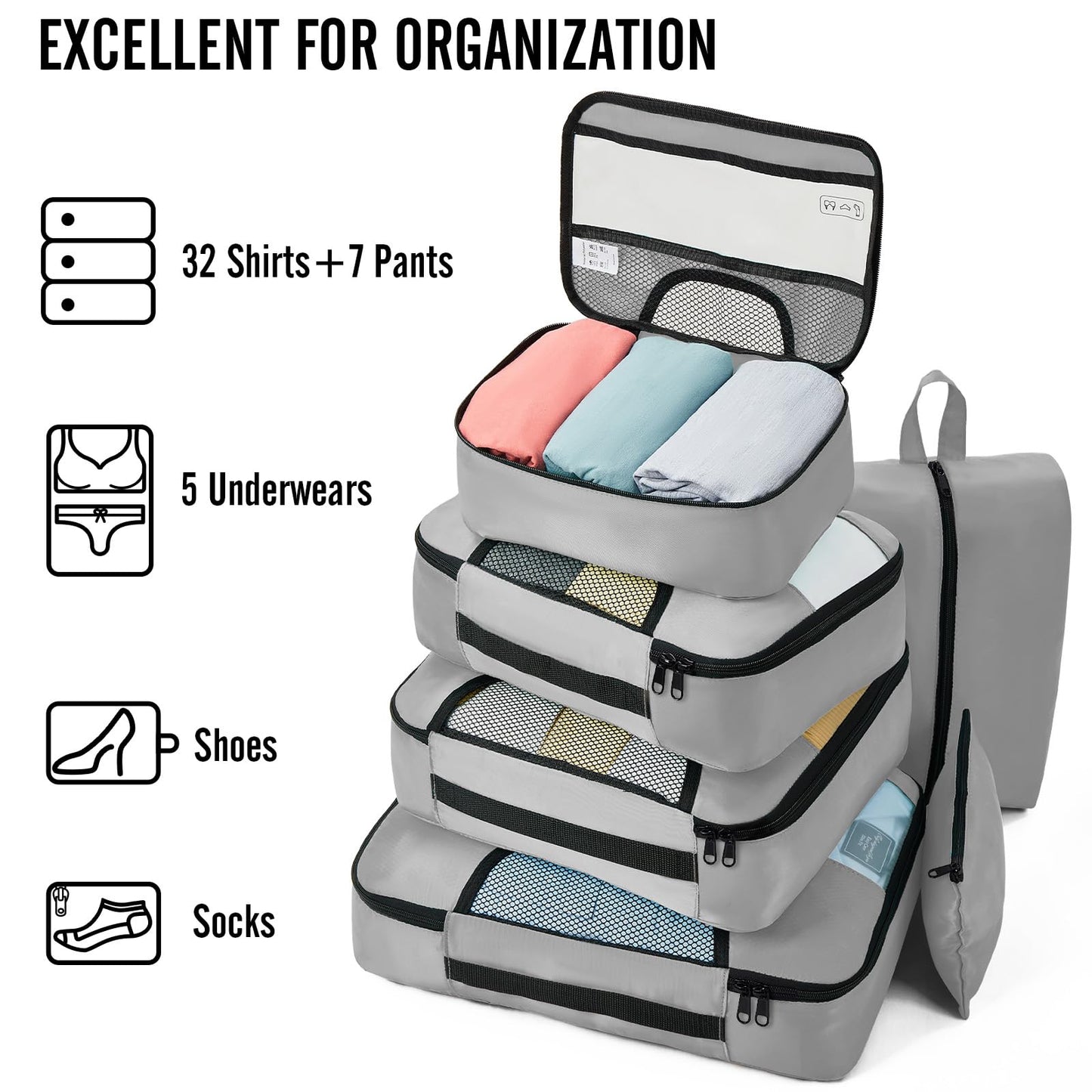 Veken Travel Cubes - 8 Piece Set