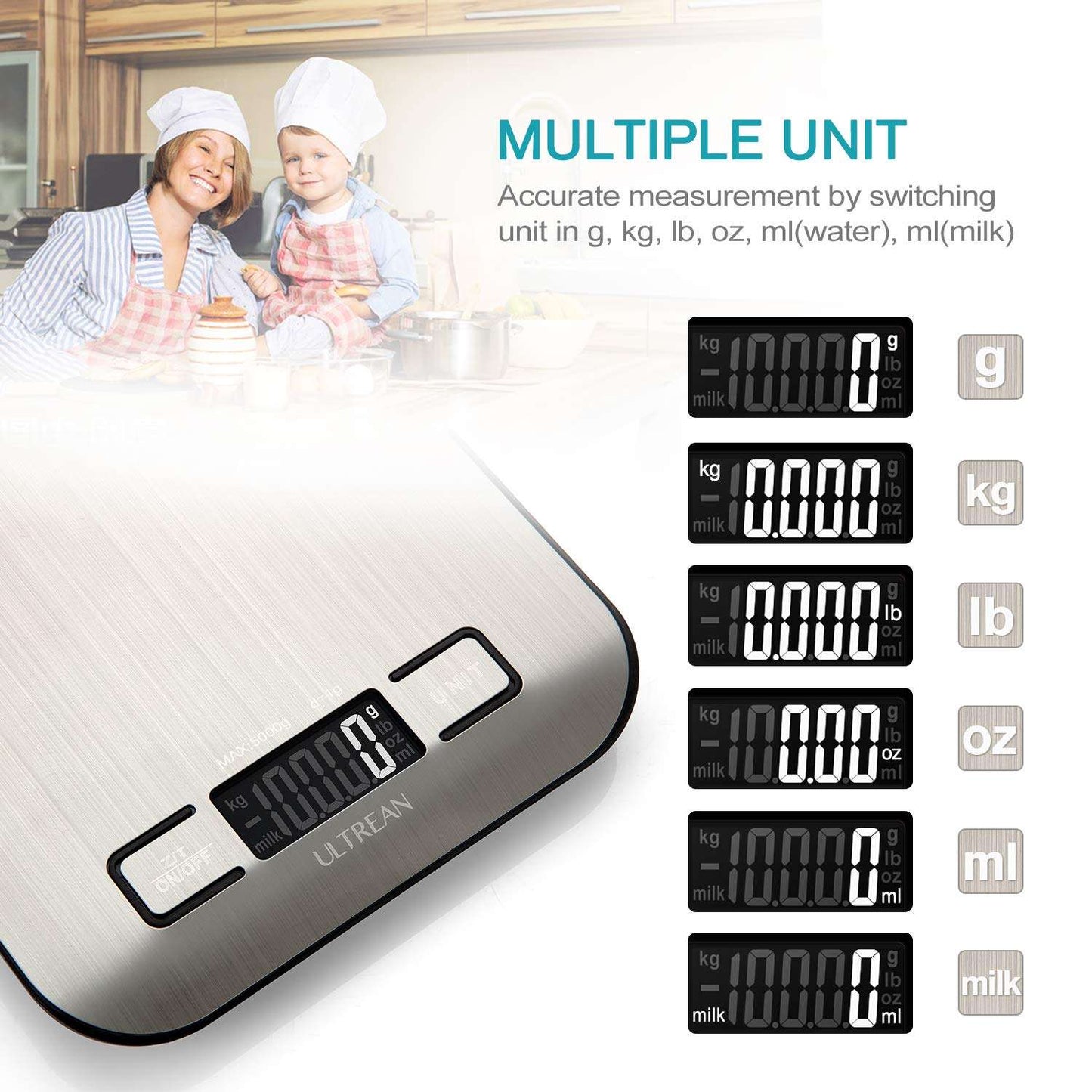 Ultrean Kitchen Scale - 11lb Capacity