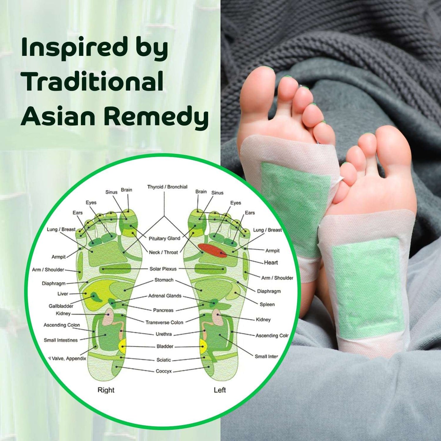Bamboo Bliss Deep Cleansing Foot Pads - 10 Pack
