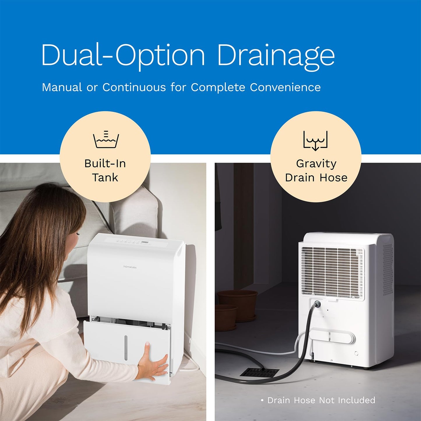 hOmeLabs Smart 50 Pint Dehumidifier 7000 Sq Ft
