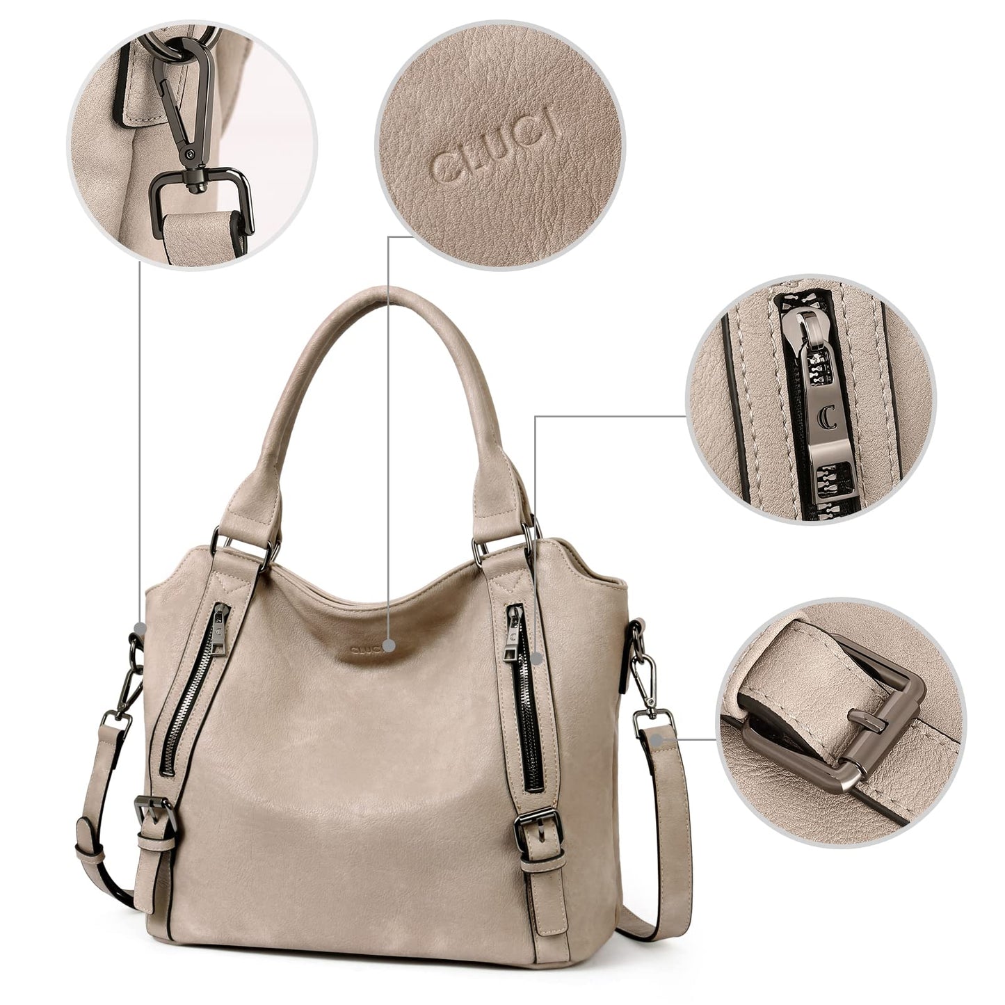 CLUCI Eco Luxe Vegan Leather Tote Bag