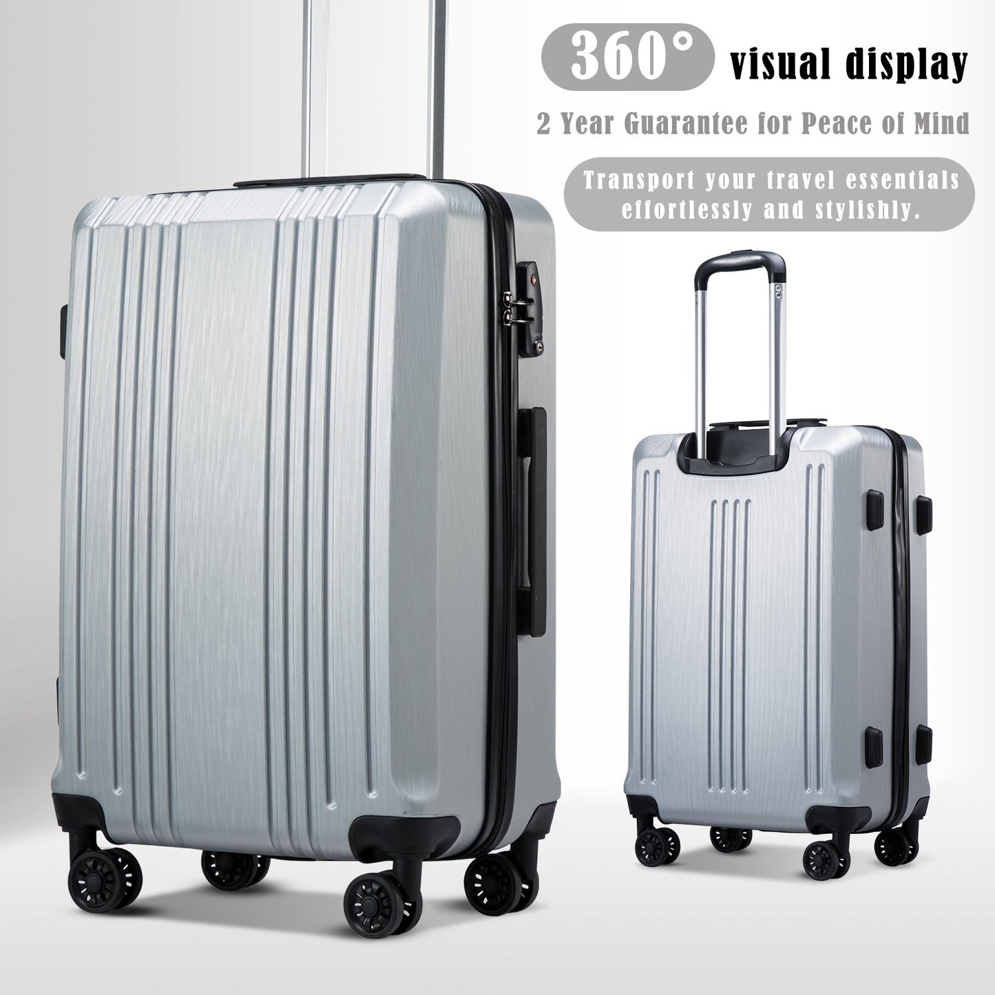 Coolife Expandable Spinner Luggage Set - 3 Piece