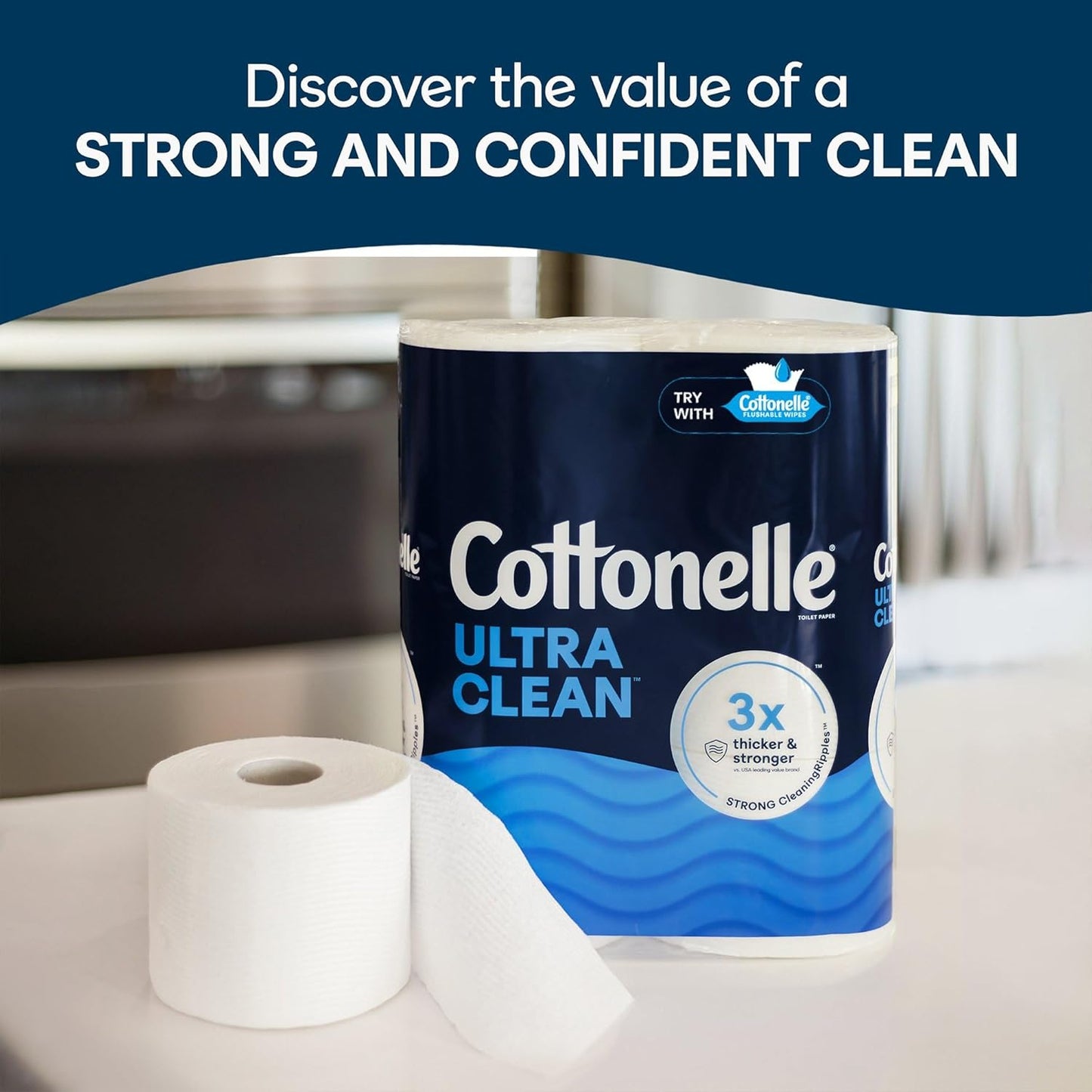 Cottonelle Ultra Clean Toilet Paper: 18 Mega Rolls (72 Regular Rolls), 284 Sheets Each