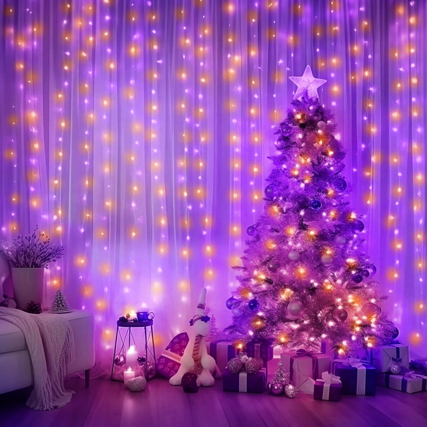 Minetom 300 LED Dimmable Fairy Curtain Lights