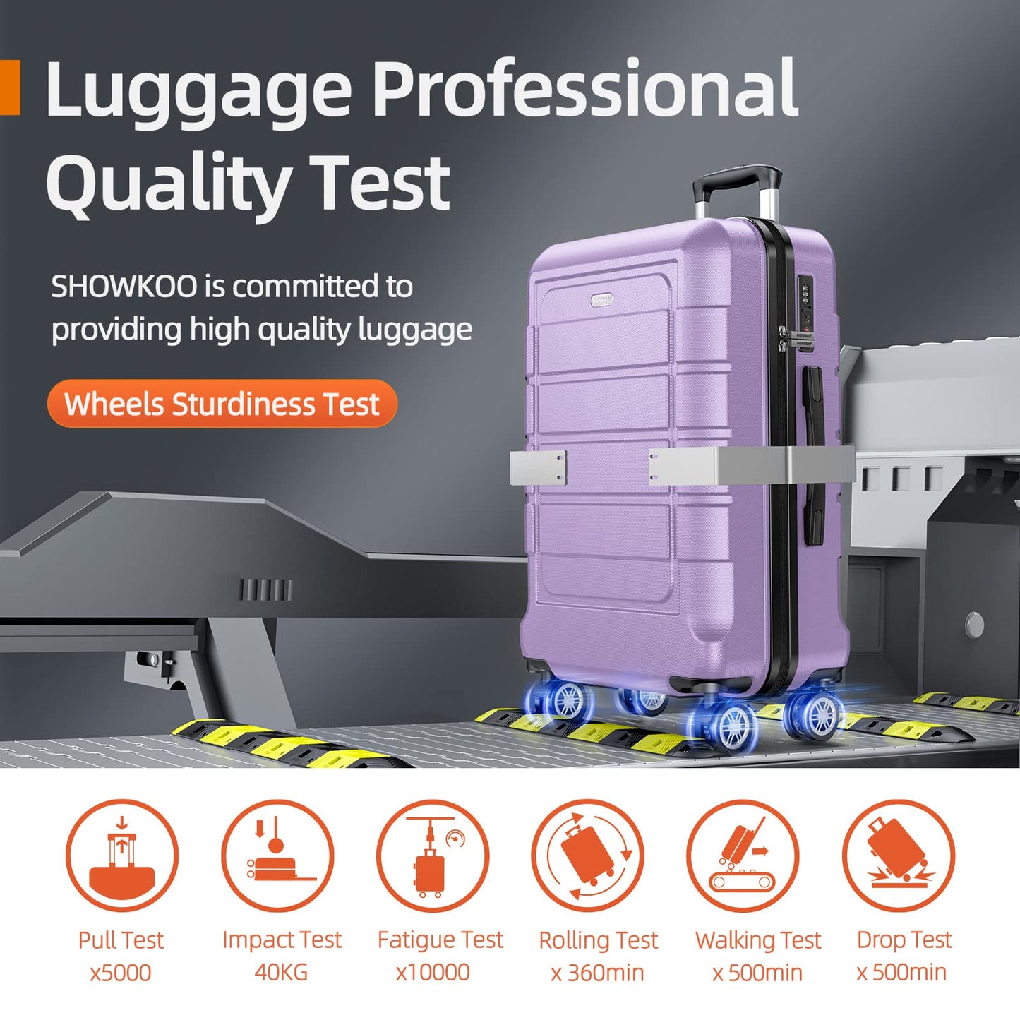 Expandable ShowKoo Suitcase - Durable & TSA Lock