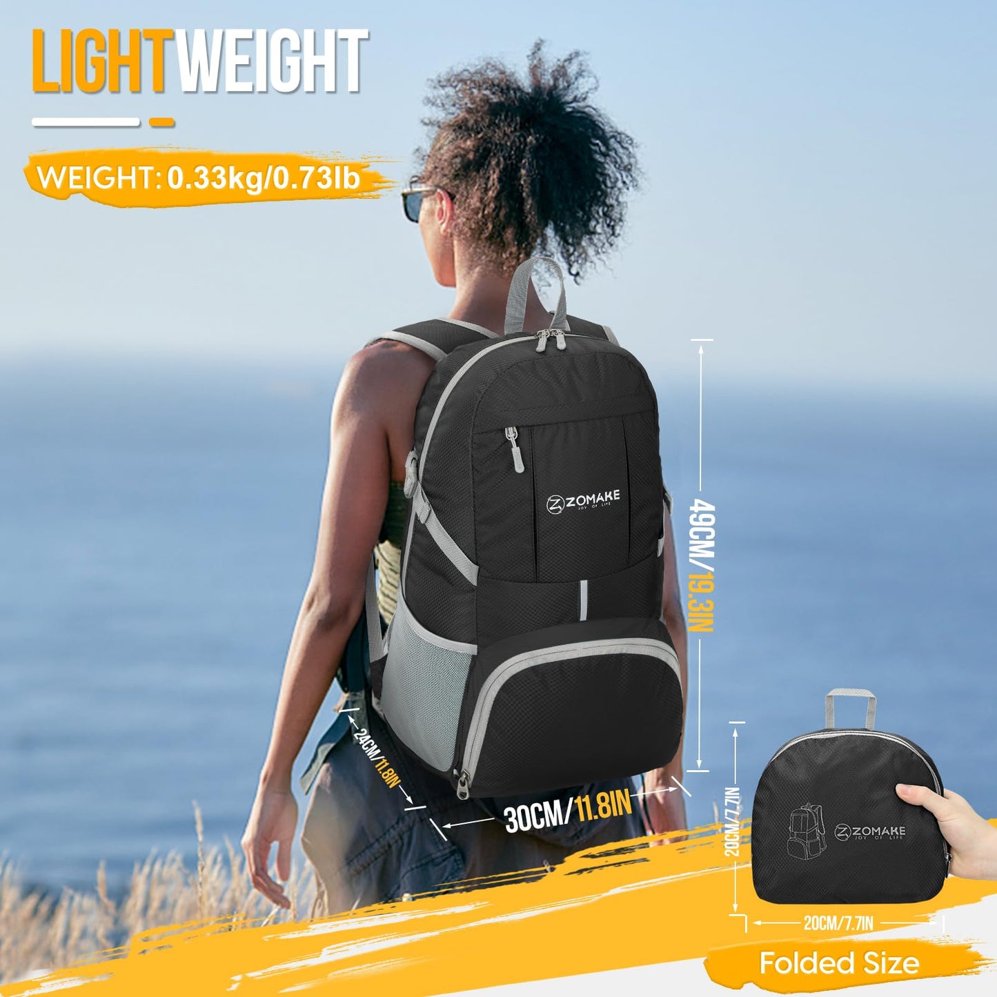 ZOMAKE 35L Compact Waterproof Hiking Backpack