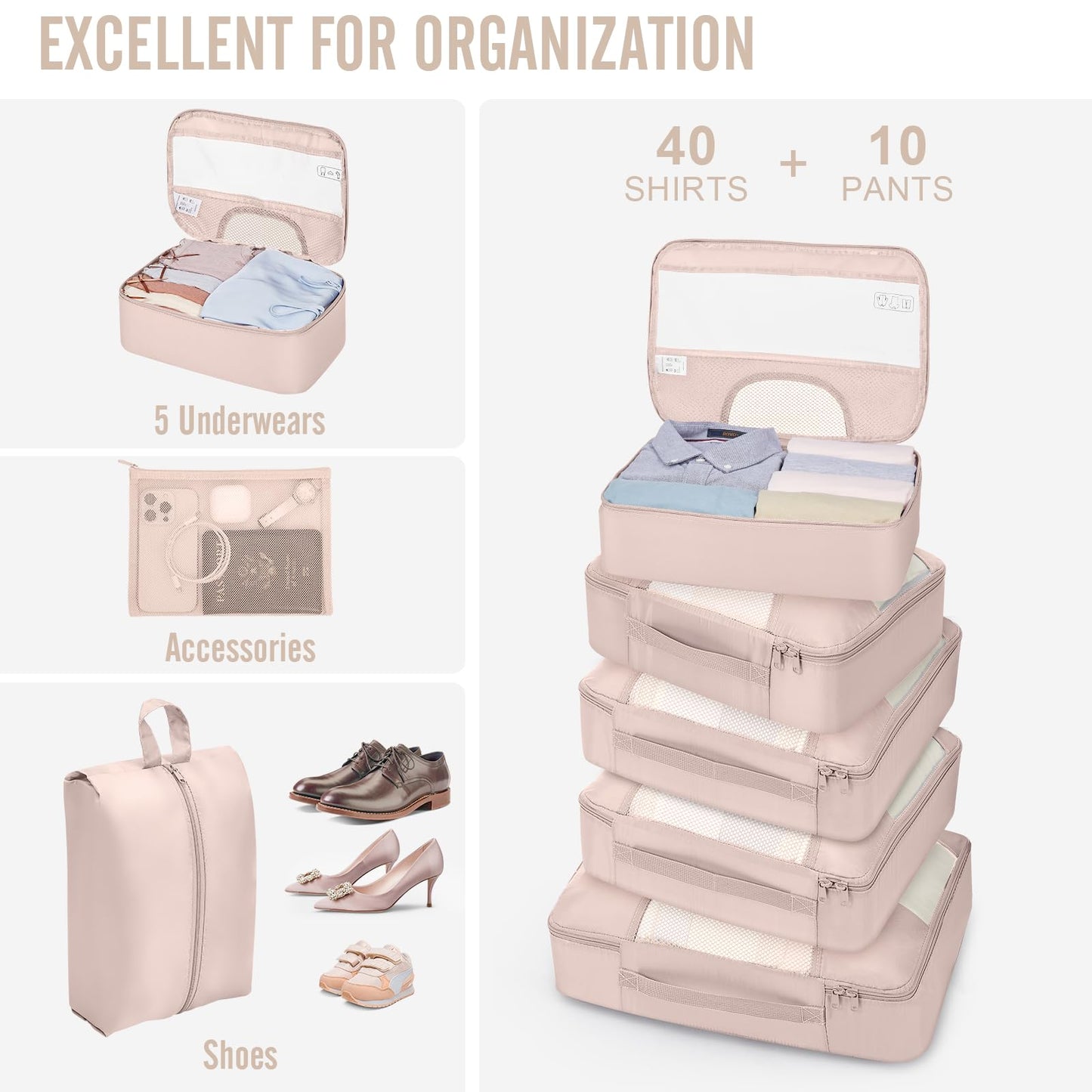 Veken Travel Cubes - 8 Piece Set